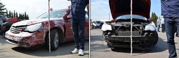 Obrázek 57 a 58 - EES vozidla Chrysler 16-18 km/h 4.3 NÁRAZOVÁ ZKOUŠKA Č.