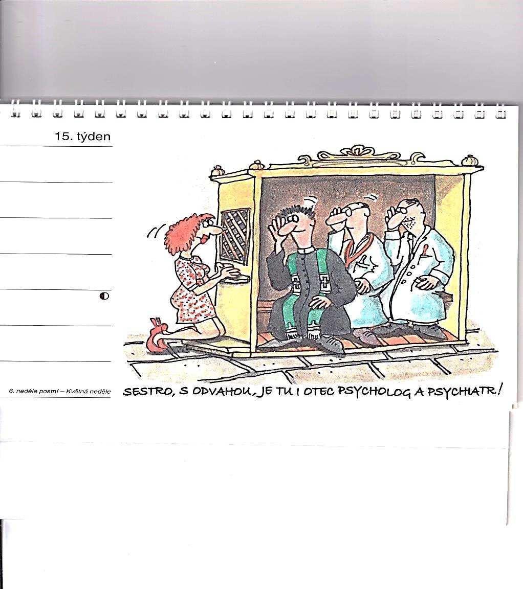 Tyto a jiné kreslené křesťanské vtipy naleznete v kalendáři na příští rok, který je stále ještě