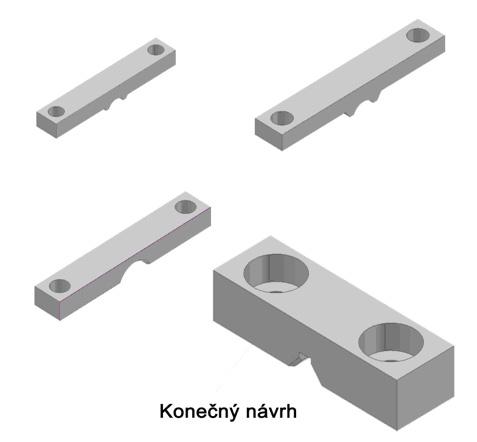 Obr.7: Modely návrhu dílu upínacího zařízení upínací