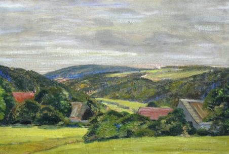 188 184 189 191 185 187 190 192 186 184) HŮRKA Otakar (1889-1966): Krajina s chalupami.