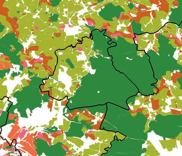 Mapa 29 Cena záměrně pěstované biomasy na výmladkové plantáži RRD v okrese Plzeň-jih v Kč/GJ tepla v palivu Mapa 30 Cena záměrně pěstované biomasy na výmladkové plantáži RRD v obci