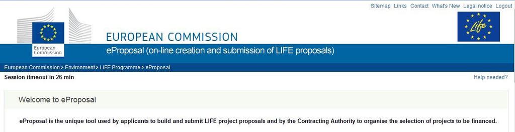 PŘÍLOHA 3.: Nástroj eproposal Nástroj eproposal umožňuje žadatelům o tradiční projekty LIFE vytvářet a předkládat návrh(y) online.