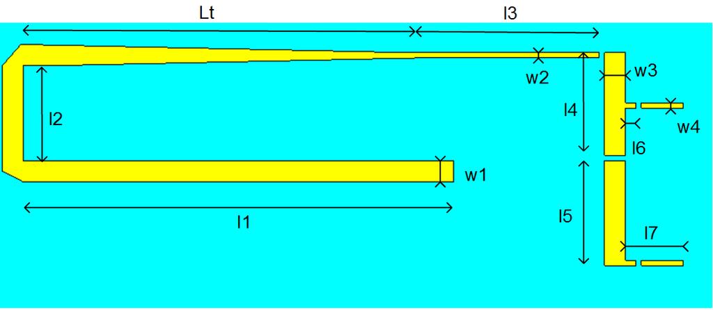 5.6 Návrh rektifikačního obvodu na textilním substrátu Prvotní návrh usměrňovače měl menší efektivitu než teoretická simulace.