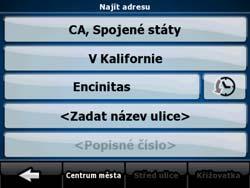 Klepnutím na tlačítko otevřete seznam výsledků předtím, než se zobrazí automaticky. 4. Vyberte v seznamu požadovanou ulici. 5. Zadejte číslo domu: 1. Klepněte na tlačítko. 2.