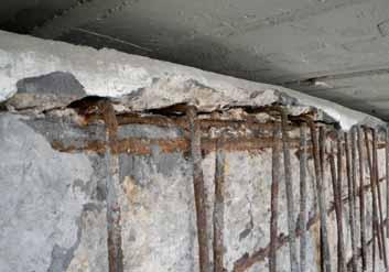 steam permeability, leaving chlorides in concrete in critical concentration, wrong supply of expansion joint with resulting leakage into the repaired structure from the road surface Obr.
