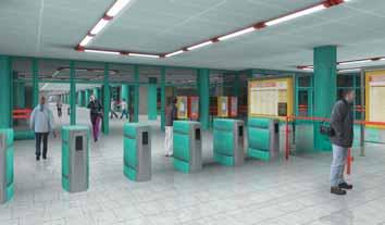 Obr. 4 Vizualizace vestibulu stanice Prosek Fig. 4 Visualisation of the Prosek station concourse 2.5 Oddíl 12 Stanice Prosek (obr.