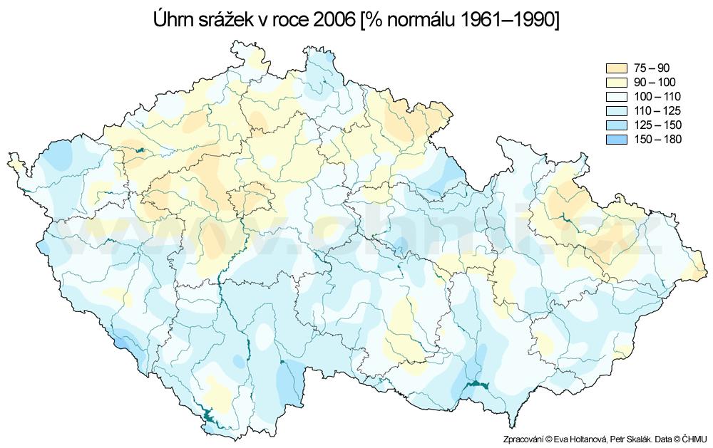 Srážková charakteristika území Srážkové úhrny a charakter rozložení srážek je patrný z následujících obrázků (viz Obr. č. 5 a viz Obr. č. 6).