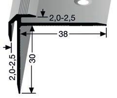AL profily SCHODOVÉ / pro lino, vinyl, PVC a koberce Schodový profil Küberit 807 pro krytiny do 5 mm ( šroubovací ) - zesílený barva délka kat.číslo Kč/ks délka kat.