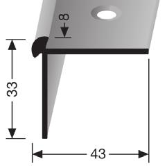 AL profily SCHODOVÉ / pro lino, vinyl, PVC a koberce Schodový profil Küberit 875 pro krytiny do 8 mm ( šroubovací ) barva délka kat.číslo Kč/ks délka kat.