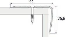 3-36-1215 2 225,0 Schodový profil 35x35 mm s kulatou hranou, se šrouby posunutými od hrany schodu. Na nášlapné straně je opatřen protiskluznými drážkami.