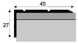 AL profily SCHODOVÉ / samolepící a šroubovací AL profily SCHODOVÉ / samolepící a šroubovací Schodová hrana 45 x 27 mm ( samolepící ) Schodový profil 45x27 mm samolepící.