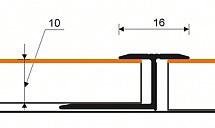 Ukončovací profil je určen k ukončení podlahové krytiny (o tloušťce 9-10 mm) v prostoru nebo u stěny.