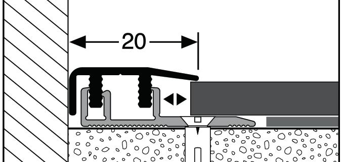 Zátěž Narážecí systém Design-Clip Spojovací profil 33 mm - pro rozdíl podlah 4-7,5 mm (5-12 mm -