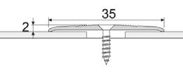 AL profily PŘECHODOVÉ / samolepící a šroubovací Přechod 35 mm, plochý (šroubovací, samolepící) Přechod 38 mm, plochý (samolepící ) Přechodový profil plochý o šířce 35 mm s upevněním šrouby nebo
