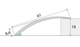 AL profily PŘECHODOVÉ / samolepící a šroubovací AL profily PŘECHODOVÉ / samolepící a šroubovací Přechod 61 mm, oblý (samolepící), nivelace do 0-18 mm Přechodový profil plochý o šířce 61 mm.