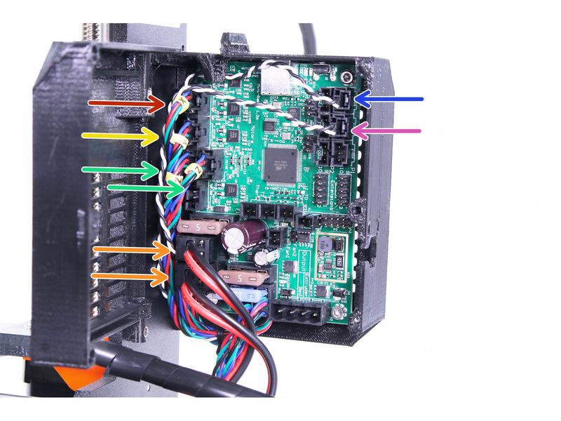 Step 12 Zapojení elektroniky, část 1 Motor osy X Motor osy Y Motory osy Z (na pořadí jednotlivých motorů