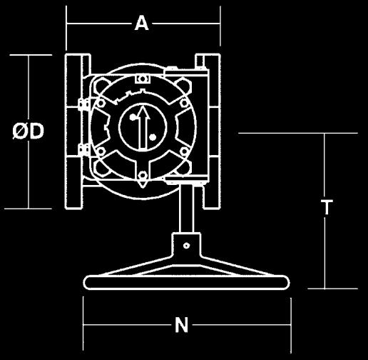 1 Class 125 a Class 250 Varianta z tvárné litany pro PN25 Nerezová varianta Pogumovaná varianta Posklená varianta Exentrický kulový kohout Dimenze DN PN16, ANSI 125 A B C PN16, ANSI 125 D N O T