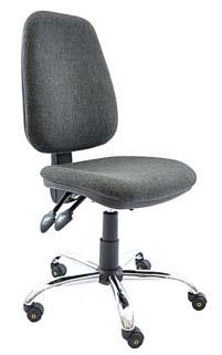 ANTISTATIC ANTISTATIC EGB 011 Profesionální židle do provozů s požadavkem antistatika. Vysoce zátěžové. Popis: Kancelářská otočná židle s možností volby vysokého nebo středního opěradla.