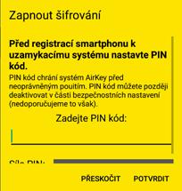 AirKey s údaji k registraci uzamykacího systému.