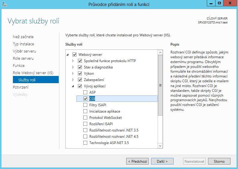 14 HelpDesk 7.2. Windows Server 2016, Windows Server 2012 Instalace serveru IIS se provádí přes Ovládací panely -> Programy a funkce -> Zapnout nebo vypnout funkce systému Windows.