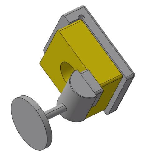 4.1.4 Varianta nože II Nůž s pohyblivou vložkou z SK Zatímco první varianta nástroje vychází čistě z oblasti návrhu nástroje pro soustružení a konstrukce je přizpůsobena obrážení, druhá varianta nože