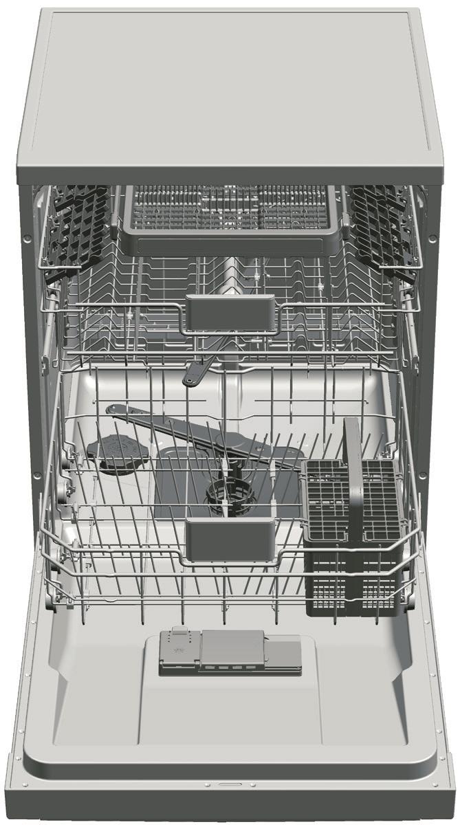 2 MYČKA Přehled 15 14 13 12 11 10 9 8 16 1. Horní koš 2. Horní lopatka 3. Dolní lopatka 4. Košík na příbory 5. Dvířka 6. Klasifikační štítek 7. Ovládací panel 8. Zásobník na čisticí prostředky 9.