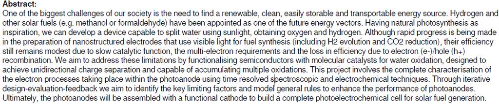 Integrating molecular water oxidation catalysts with semiconductors for solar fuels generation (EF) Délka