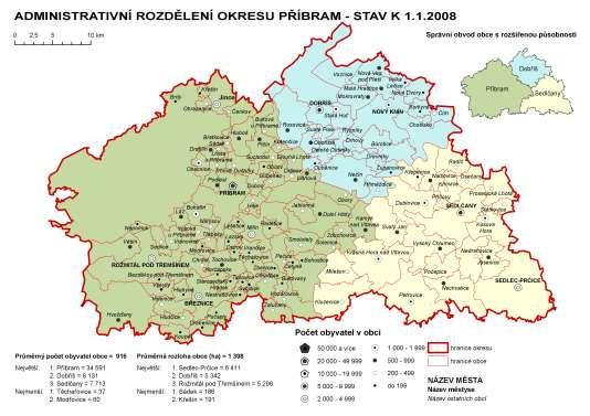 V okrese se nalézají tři nejvyšší vrchy Středočeského kraje: Tok, Praha a Třemšín s nadmořskými výškami 865, 862 a 827 metrů.