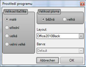 2.4 OSTATNÍ Design prostředí programu Nastavení pro prostředí programu je nyní možné nastavit pod (Nastavení - nastavení prostředí programu všeobecné) Zde je pak možné definovat barevné zobrazení
