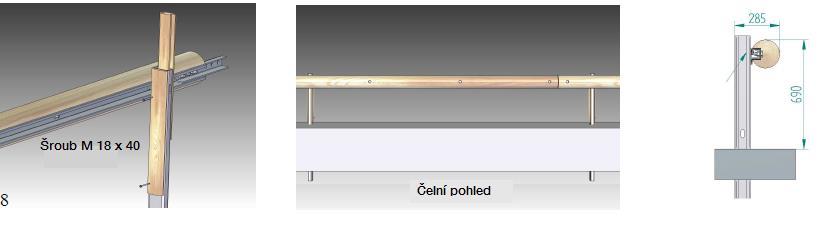 8) Obklad se skládá ze dvou dřevěných dílů uzpůsobených pro kotvení ke sloupkům.