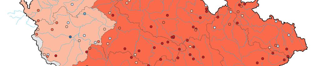 Tabulka: Vydatnost pramenů hodnocená dle pravděpodobnosti překročení v % objektů.