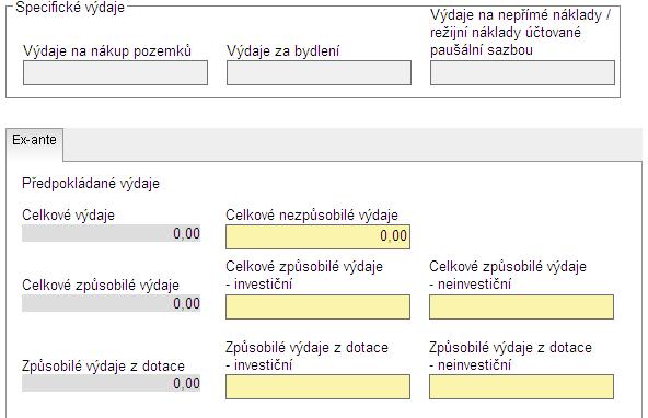 Záložka Žádost o