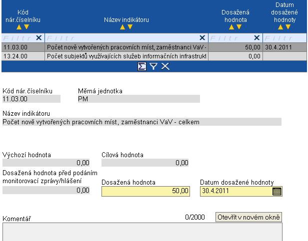 Zpracování MZ v IS Benefit (8) 4. Horizontální témata - Záloţka slouţí k zachycení změn v oblasti horizontálních témat.