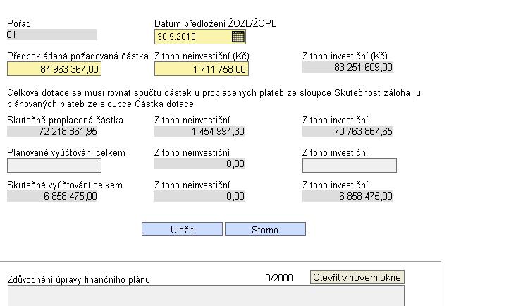 Zpracování MZ v IS Benefit (18) - Předpokládaná požadovaná částka = Výše částky poţadované k proplacení za dané období.