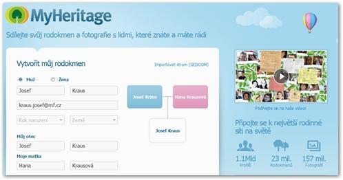 26 5.2 Programy 5.2.1 MyHeritage v Nejen v České republice, ale v podstatě celosvětově jedna z nejpopulárnějších služeb, která nabízí tvorbu a sdílení rodokmenu s fotografiemi lidí zdarma, a za