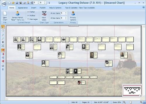 28 Obr. 4 Legacy Family Tree Coby výstup zvládá aplikace genealogické zprávy, chronologický kalendář, časové harmonogramy a dokonce tisk celé rodinné knihy včetně obrázků a popisků. 5.2.4 Ancestry