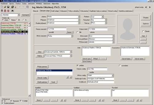 29 Obr. 5 Ancestry 5.2.5 WinFamily Program pro tvorbu rodinných stromů a genealogické databáze. Program v minulosti nepůsobil příliš profesionálně.