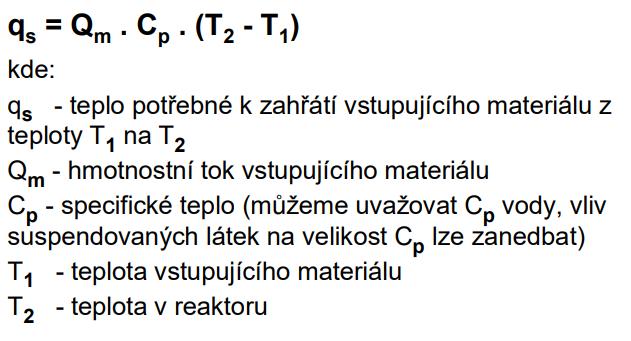 (vztah 4.1) Množství tepla, které je nutné dodat pro pokrytí ztrát, je dáno následujícím obecným vztahem. [24