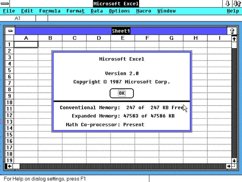 Excel 2 okno