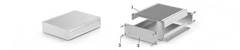 alá aluminiuová skříňka pro uro karty rozsah dodávky: 1 = x základní profil, = x kryt mm, 3 = montážní materiál kombinované skříňky s vnitřními vodícími drážkami pro umístění 100 mm uro karet mm