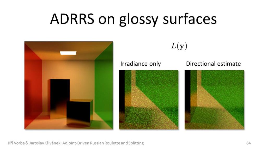 Example with glossy surface Jiří Vorba, Jaroslav Adjoint-Driven Russianhttp://cgg.mff.cuni.