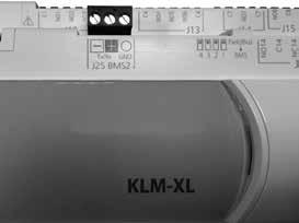 Montáž/elektrické připojení Připojení modulu klimatizace a větrání KLM-XL + (A) - GND (B) Připojení Power Systems A B COM Montáž a konfiguraci zařízení Modbus můžete zjistit z dokumentace