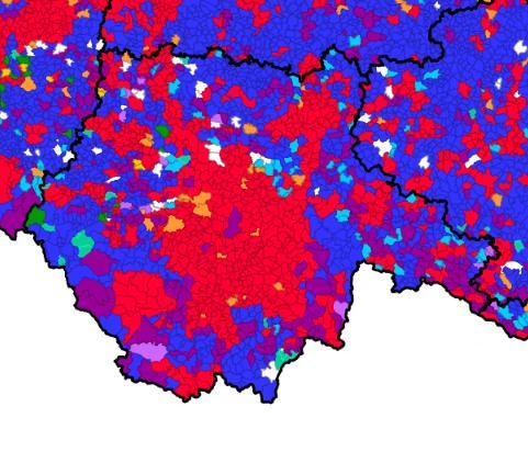 Podoby katastrální mapy Digitální katastrální mapa (DKM) je vyhotovena v systému S-JTSK a měřítku 1 : 1 000.