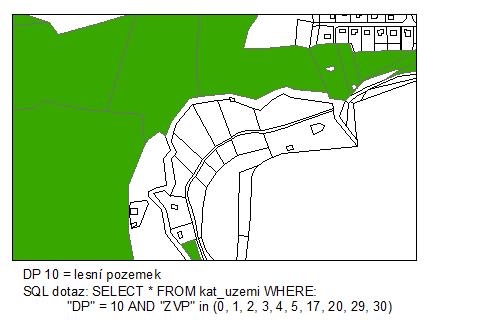 Obrázek 20. DP lesní pozemek (zdroj: vlastní) Tabulka 9. Druh pozemku 11 = vodní plocha (část 1.