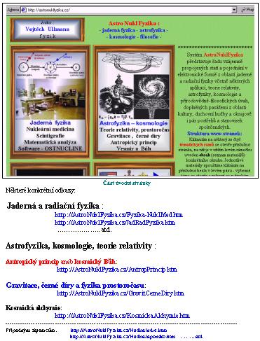 Další podrobnosti o jaderné fyzice a fyzice záření, včetně aplikací, lze nalézt na www-stránách: AstroNuklFyzika Jaderná fyzika -
