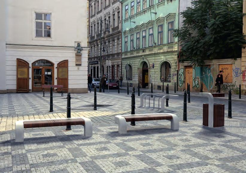 Mlejnková autor Ing. Petra Mlejnková spolupráce Myo Interiors anotace návrhu Nové prvky pražského mobiliáře jsou navrženy tak, aby nerušily historické dědictví Prahy a dodaly jí moderní nádech.