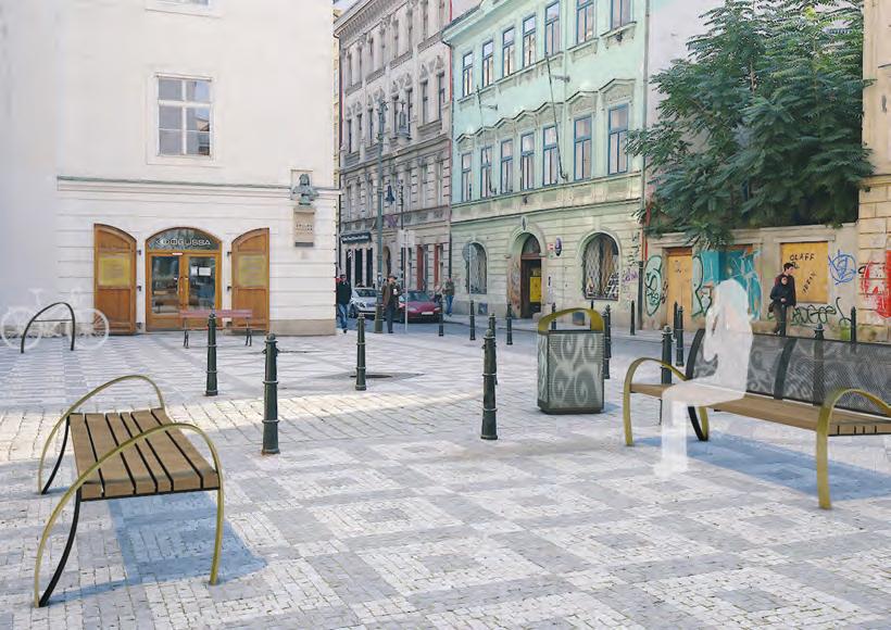 Zwangsleitner, Dumke autoři Florian Zwangsleitner Carolin Dumke anotace návrhu Městský mobiliář pro hlavní město Praha odráží kontrasty a krásu města.