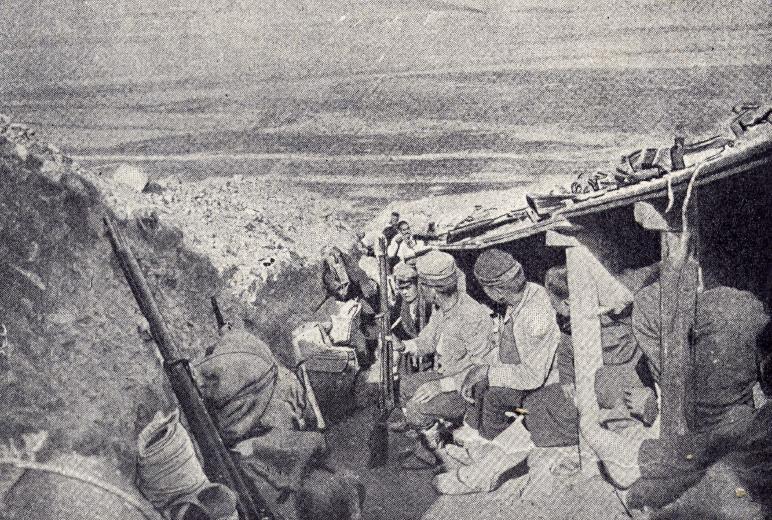 Obr. 49: Japonští vojáci v zákopu.