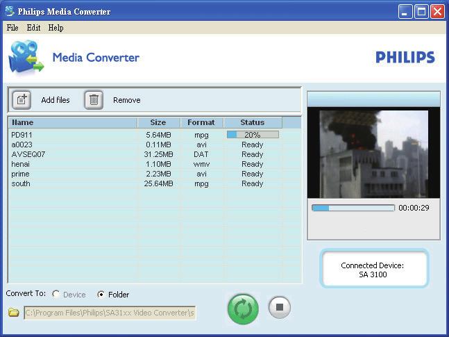 Tímto způsobem si můžete organizovat vlastní video sbírky podle složek. 3 Klikněte na ikonu Philips GoGear VIBE. Dvakrát klikněte na soubor PMCsetup.exe.