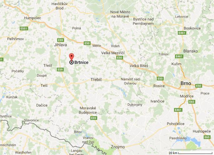 2 Obecná charakteristika řešené oblasti 2.1 Město Brtnice Brtnice leží v Kraji Vysočina, asi 12 km jihozápadně od krajského města Jihlavy a zhruba 21 km od Třebíče.